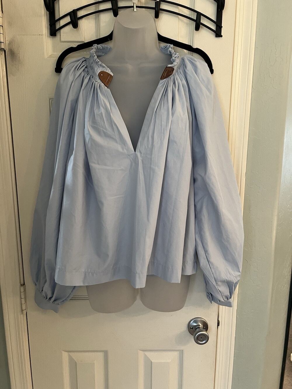 Maeve Pleatedtrspeze Top Medium Blue